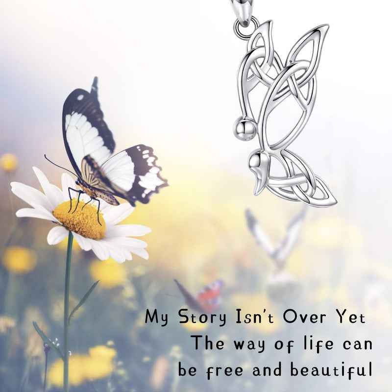 Sariel Semicolon Butterfly Necklace Survivor Encouragement Story Isnt Over Yet Struggle Depression Inspired Necklace 925 Silver Pendant Jewelry Gift for Women (Silver) - Image 4