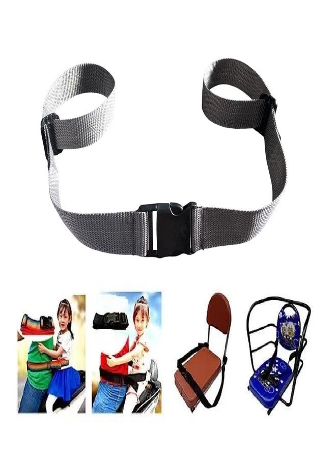 BASRI Baby Safety Belt, 1.5 Inch x 140 cm Long, Nylon and Quick Released Adjustable Buckle, Grey and Black (1 Pack, Grey) - Image 1