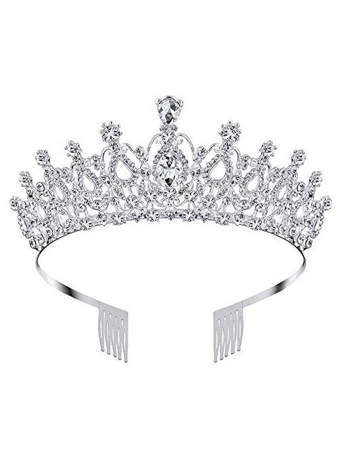 Cocide تيارا وتاج للنساء رأسية فضية مزينة بالأحجار الكريمة لعيد الميلاد تاج أميرات للفتيات إكسسوارات شعر مجوهرات لحفلات الزفاف والتخرج وعيد الميلاد وعيد الميلاد وعيد الهالوين - Image 2