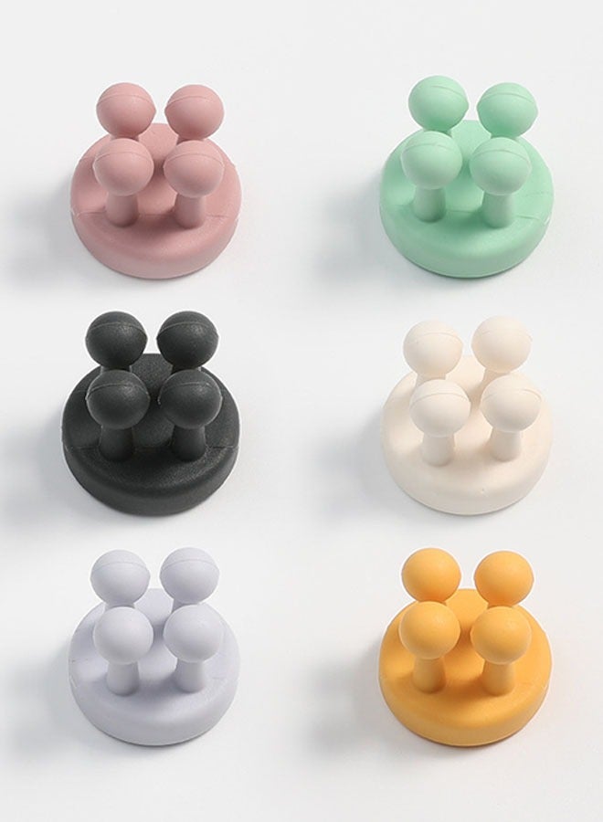 6 PCS Silicone Toothbrush Holders, Self Adhesive Silicone Toothbrush Holders Wall Mounted to Mirror for Shower Hanging Towel, Functional Waterproof Hook - Image 1