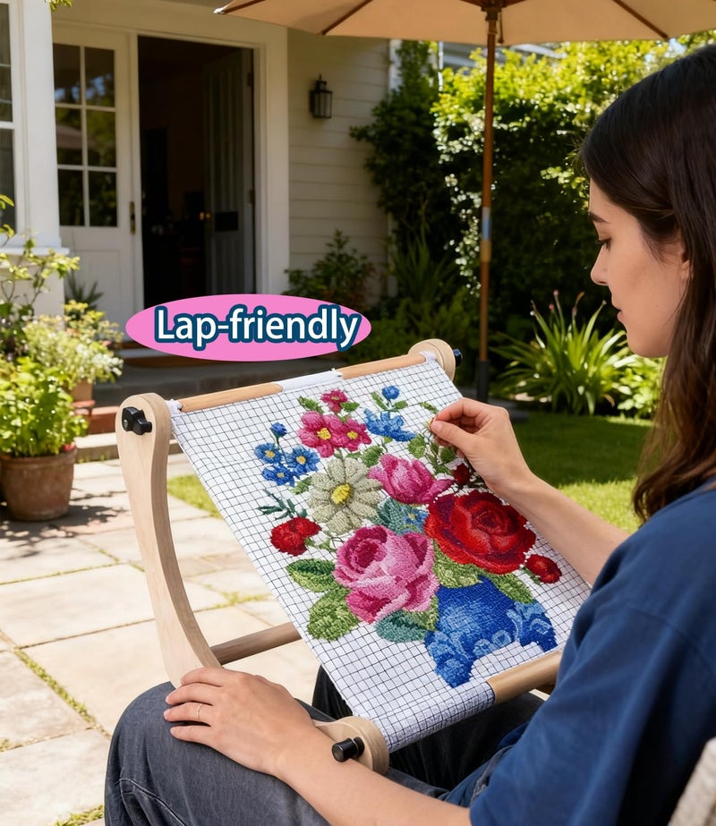 JZLiner Adjustable Embroidery Hoop Table Stand Holder Needlepoint Stretcher Bars Scroll Frame Cross Stitch Stand Lab Supplies - Image 4