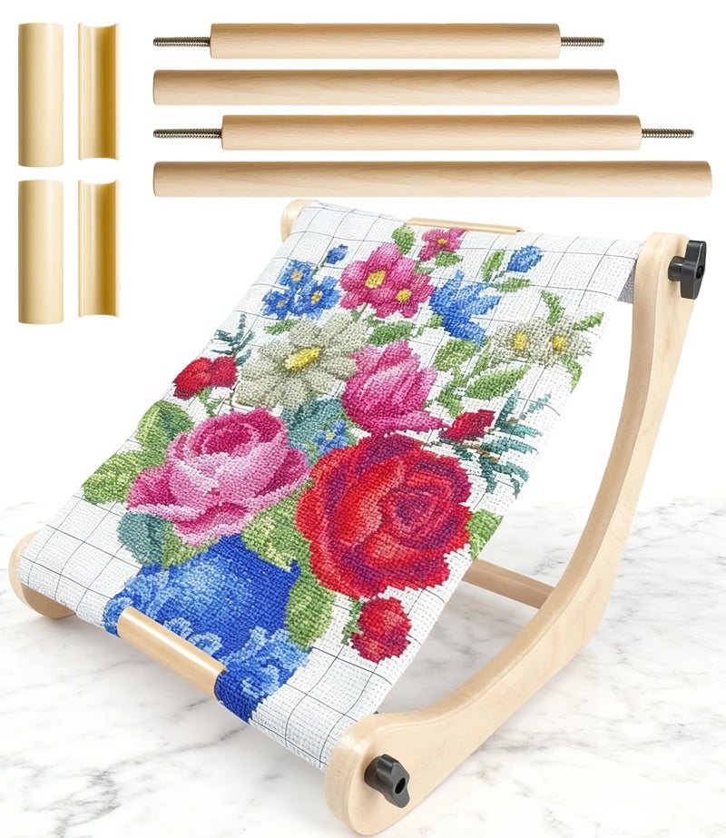 JZLiner Adjustable Embroidery Hoop Table Stand Holder Needlepoint Stretcher Bars Scroll Frame Cross Stitch Stand Lab Supplies - Image 1