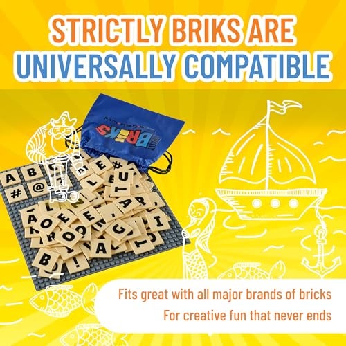 Strictly Briks AlphaBriks and 10x10 Grey Baseplate, 100 Pieces, 2x2 Alphabet Letter Bricks, Easy to Remove, Fun and Educational Tool, 100% Compatible with All Major Brands - Image 4