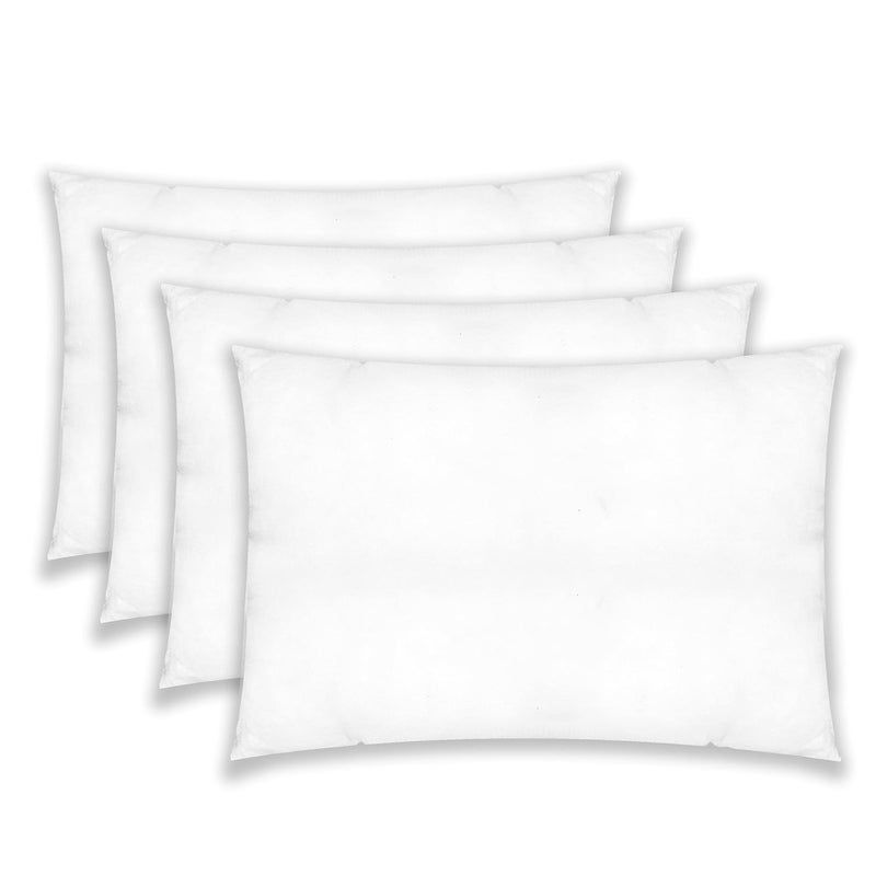 SWEETSAGA Microfiber Washable Bed Vacuum Packed Soft Fiber Standard Size Pillow White 16x24 Inch Set 4 Quality Night Pillows