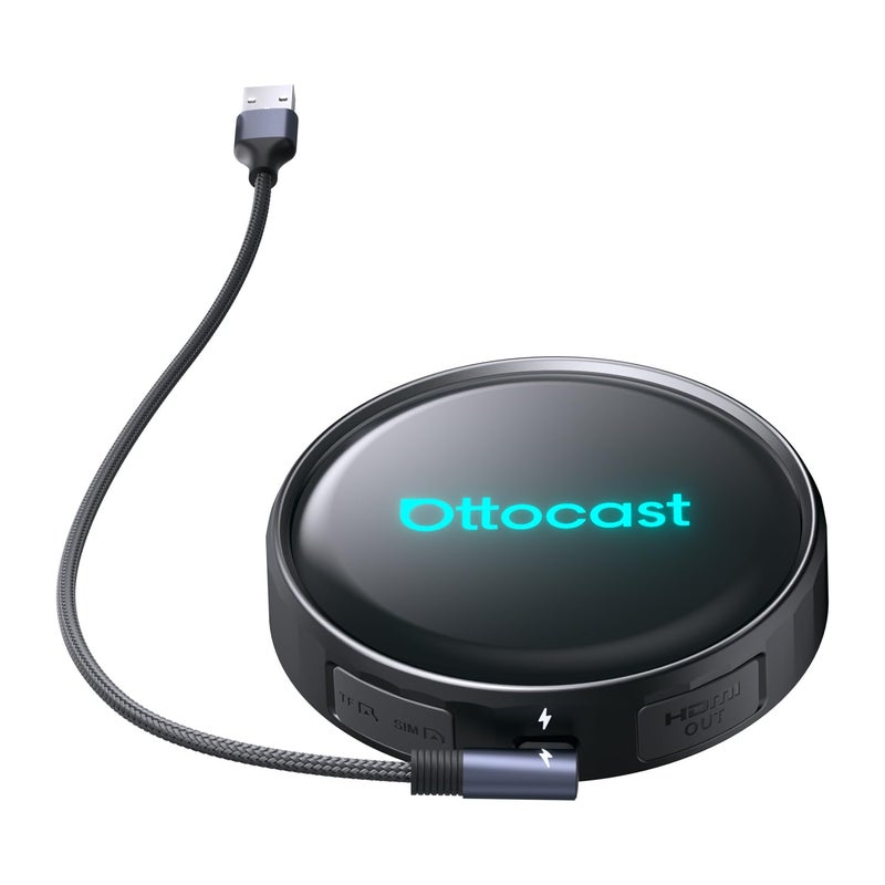 Ottocast P3 Pro OttoAibox Smart AI Car Box with Voice Assistant Wireless CarPlay Android Auto HDMI Out 5G WiFi Bluetooth 6 Cloud SIM SplitScreen Android 13 System - Image 2