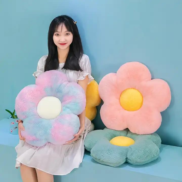 AVSHUB Daisy Shaped Throw Pillows Cute Preppy Decorative Pillows Floor Cushion for Girls Bedroom Bed Room Couch Sofa Chair Decor Aesthetic (35 CM, Yellow) - Image 5