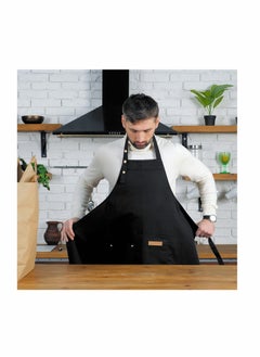 SYOSI 2 Pack Kitchen Apron for Women, Unisex Adjustable Cooking Apron with Pockets, Canvas Waterproof Apron for Home Kitchen, Restaurant, Coffee House  - Image 5