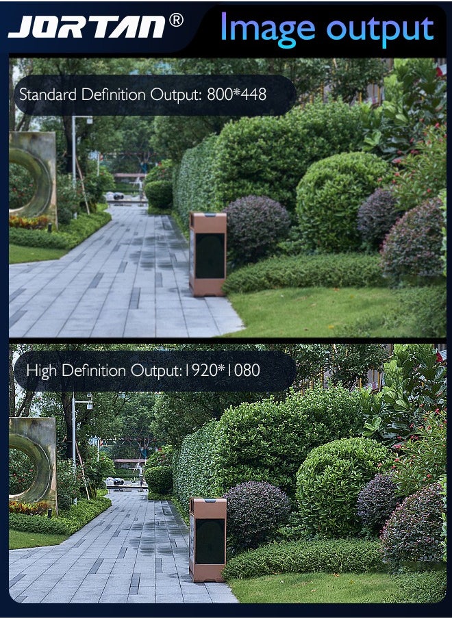 JORTAN - 4MP Wi-Fi Solar Security Camera Outdoor Wireless Low Power Consumption Surveillance Camera Dual Monitoring IP66 Waterproof Camera with Solar Panel & PIR Detection & Siren & 2-Way Audio ＆ HD Night Vision - Image 1