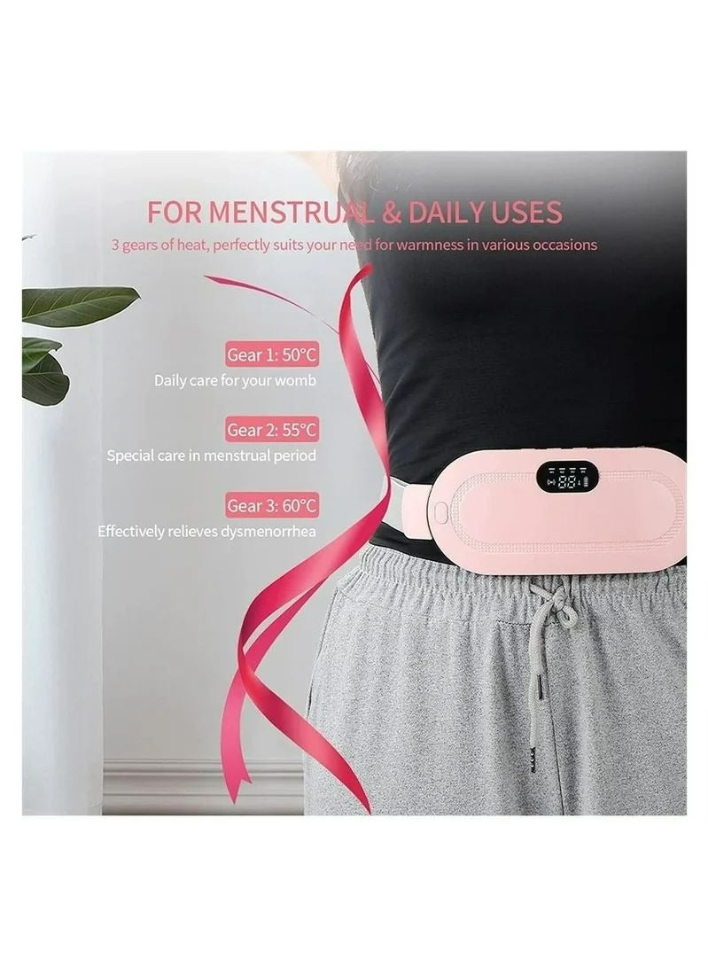 Generic Period Heating Pad, Cordless Electric Heating Belt, Rapid Heating Pad with 3 Heating Levels and 4 Vibrating Massage Modes, Period/Period, Back or Belly Pain Relief for Women or Girls  - Image 4