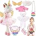 SUPERGFS Unicorn Stuffed Animals Plush Ballerina Baby Doll with Doll Carrier Cloth Accessories Ballet Shoes Unicorn Toys Christmas Birthday Gifts for Girl 3 4 5 6 Year Old Girls - Image 2