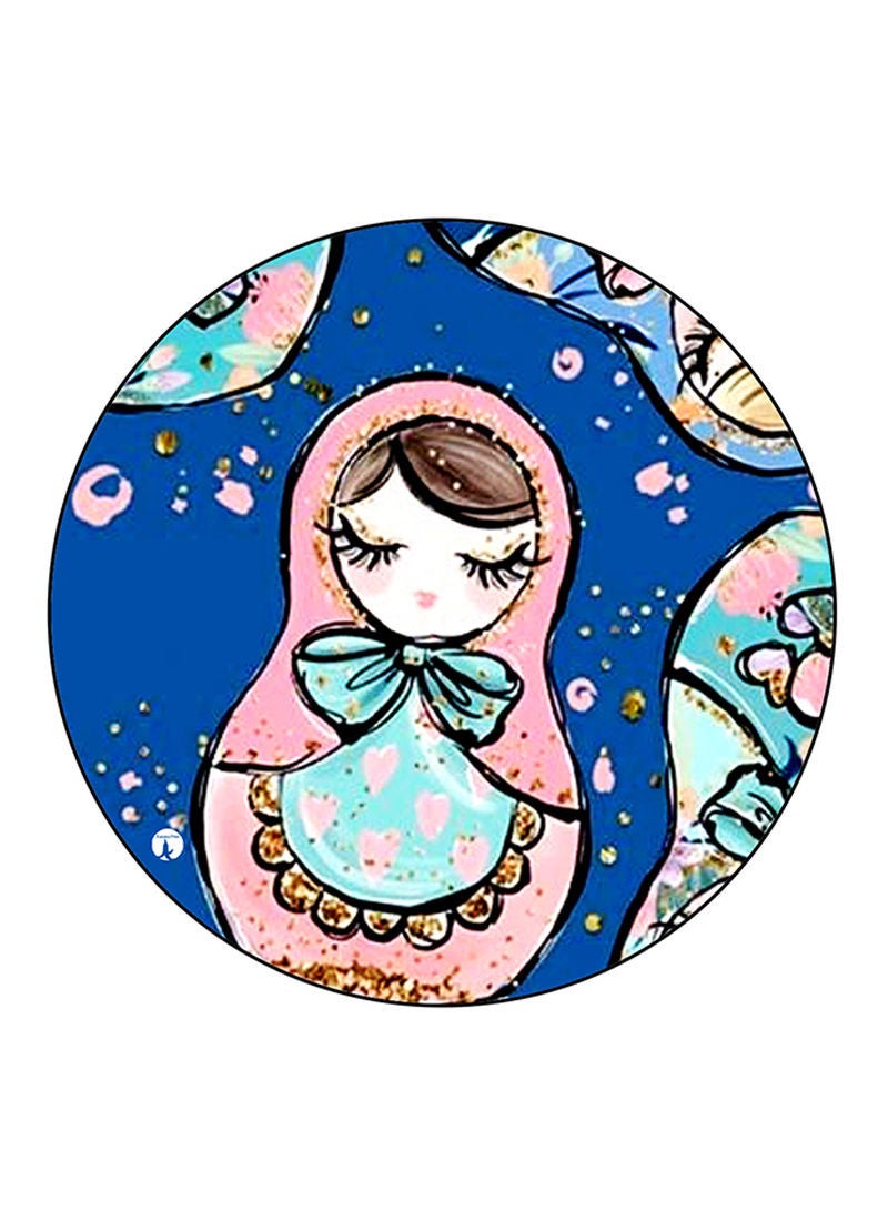 RKN Girl Printed Fridge Magnet  Round  Multicolour - Image 1