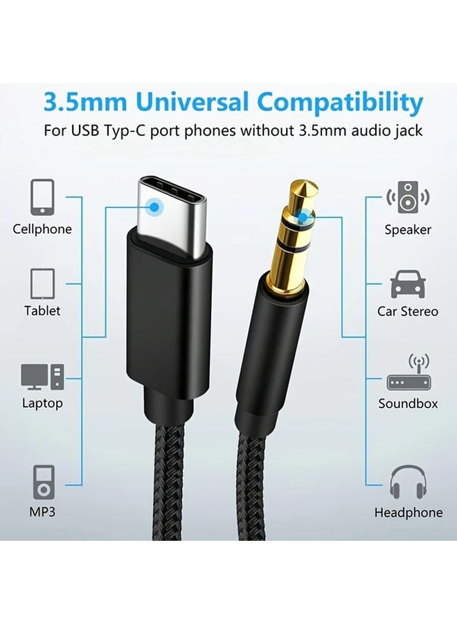 USB C To 3 5mm Aux Audio Cable Silvery Adapter For iPhone Samsung Xiaomi - Image 4