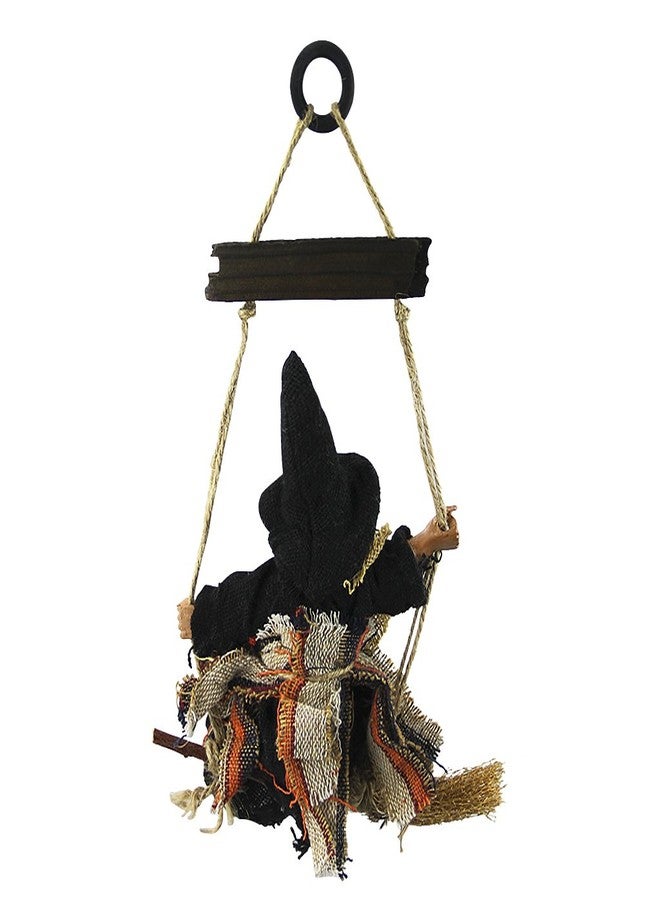 BXT Halloween Wall Door Porch Tree Decoration Props Hanging Swing Witch on Broom w/ Welcome Wood Plaque Ornaments for Role Play Coven Party,Bar,Haunted House,Indoor and Outdoor Decor - Image 4