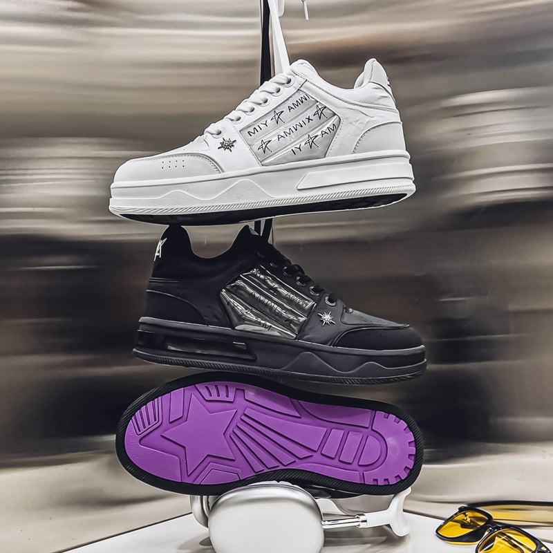 In-Stock Fan Chengcheng Style Height-Increasing Black National Trend Brand Thick-Soled Star Sports Casual Sneakers for Men - Image 4