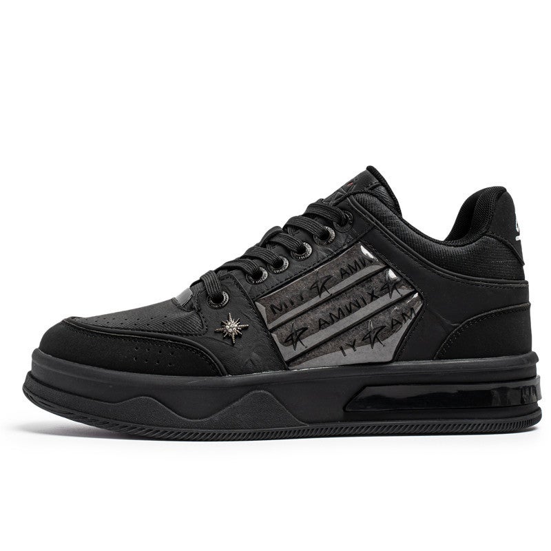 In-Stock Fan Chengcheng Style Height-Increasing Black National Trend Brand Thick-Soled Star Sports Casual Sneakers for Men - Image 1