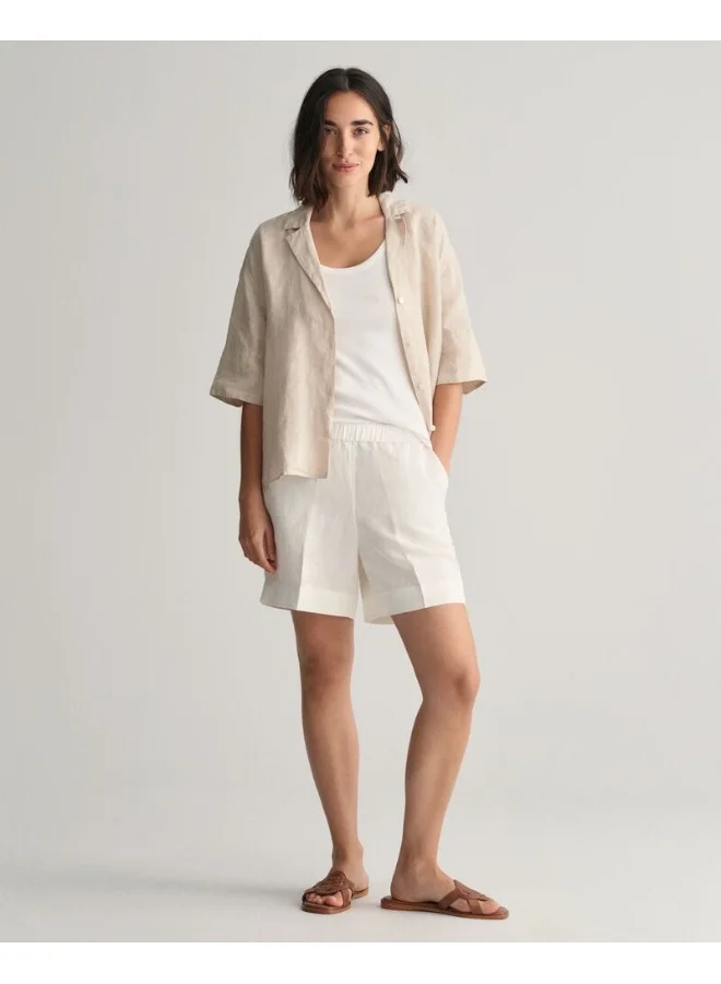 غانت Gant Relaxed Fit Linen Blend Pull-On Shorts