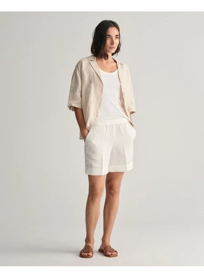 غانت Gant Relaxed Fit Linen Blend Pull-On Shorts