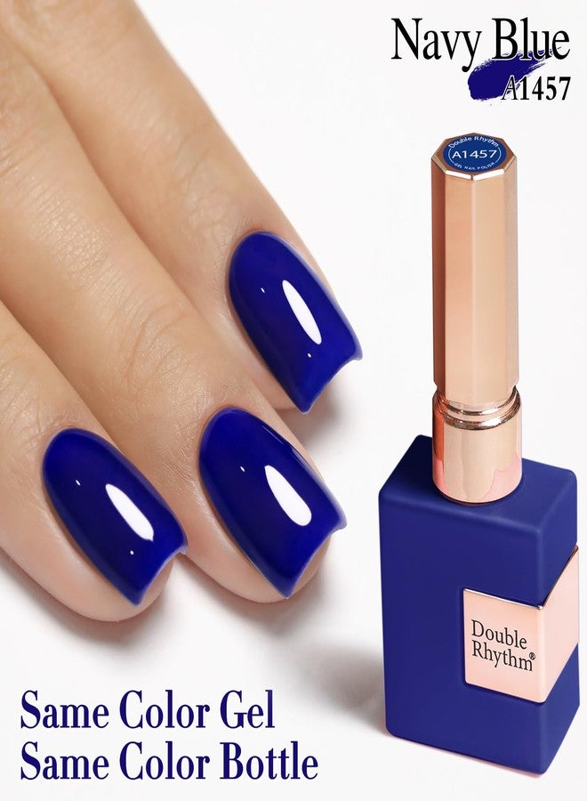 Double Rhythm 15 ML Gel Polish Pure Sheer Same Color Same Bottle Soak Off Gel Polish Art Manicure Salon DIY at Home for Women (Deep Navy Blue-A1457) - Image 5
