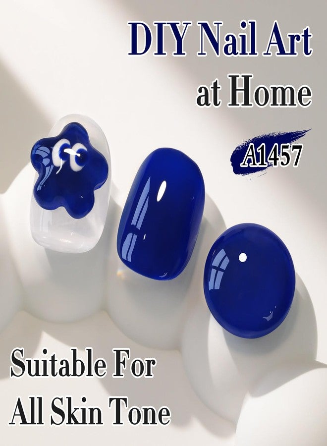 Double Rhythm 15 ML Gel Polish Pure Sheer Same Color Same Bottle Soak Off Gel Polish Art Manicure Salon DIY at Home for Women (Deep Navy Blue-A1457) - Image 2
