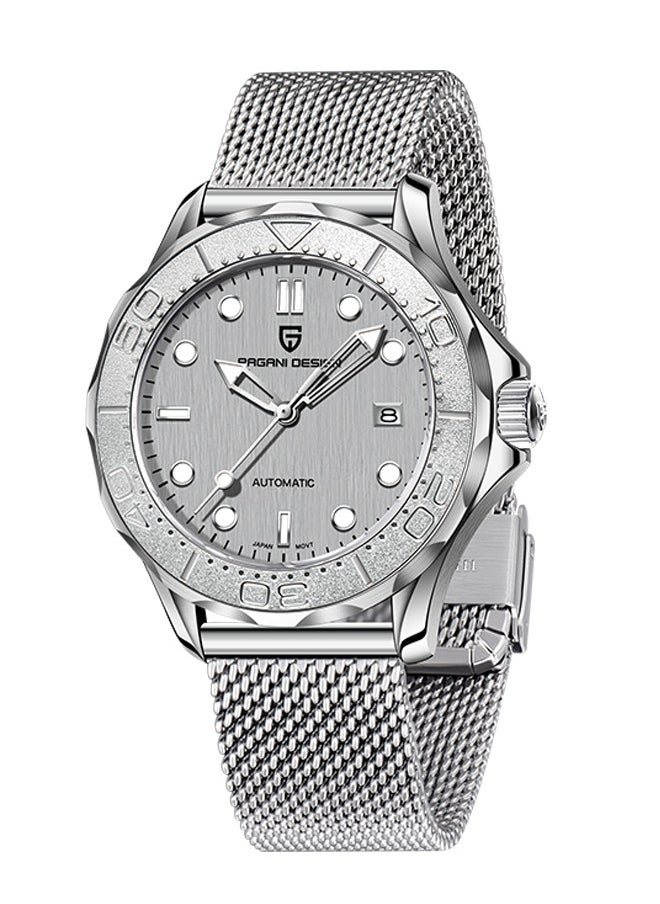 PAGANI DESIGN New Automatic Men's Watch Full Stainless Steel Mechanical 100M Waterproof Wrist Watch for Men, Synthetic Sapphire Dial Glass, Mesh Watch Strap  - Image 1