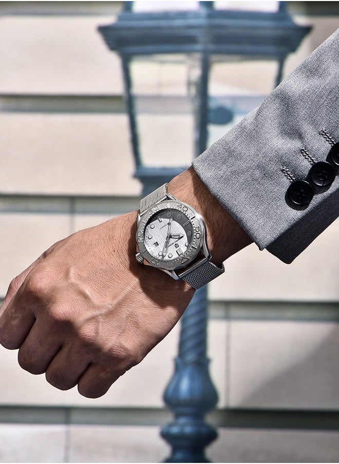 PAGANI DESIGN New Automatic Men's Watch Full Stainless Steel Mechanical 100M Waterproof Wrist Watch for Men, Synthetic Sapphire Dial Glass, Mesh Watch Strap  - Image 2