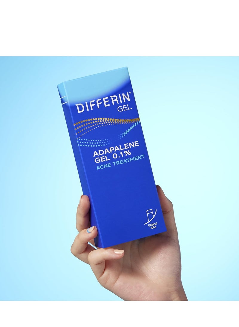 differin - جل علاج حب الشباب من ديفرين، كمية تكفي لمدة 30 يومًا، علاج ريتينويد للوجه مع 0.1% أدابالين، عناية لطيفة بالبشرة الحساسة المعرضة لحب الشباب، أنبوب 15 جم - Image 1