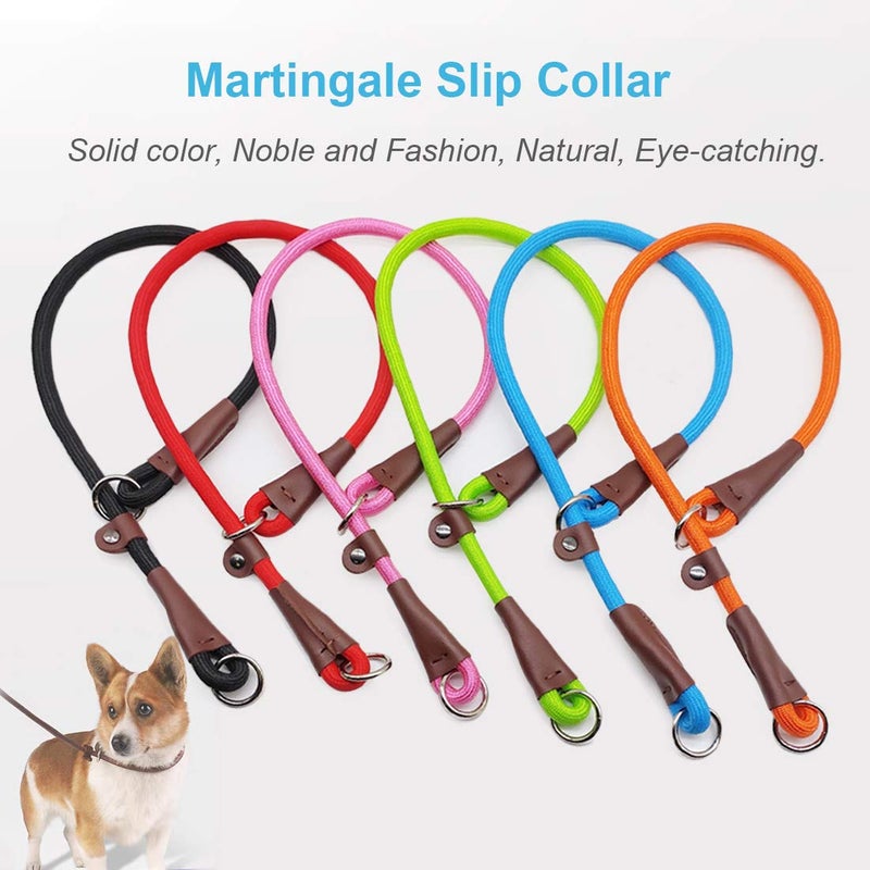 MayPaw Slip Collar Nylon Rope Adjustable Collar for Dog Training- No Pull Round Martingale Dog Collars for Small Medium Large Dogs (24" x 1/2", Red) - Image 4
