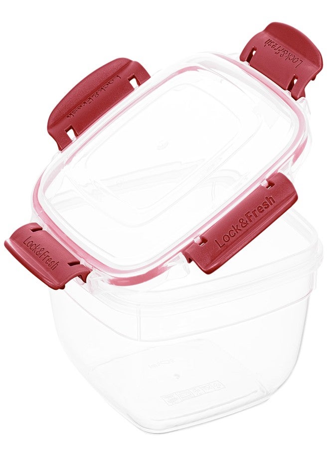 Superio Pack of 2 Plastic Food Storage Containers with Airtight Lids for Kitchen,- 30 Oz, BPA Free, Leakproof, Stackable Sealed Containers for Organizing,- Microwave, Dishwasher and Freezer Safe, Red - Image 3