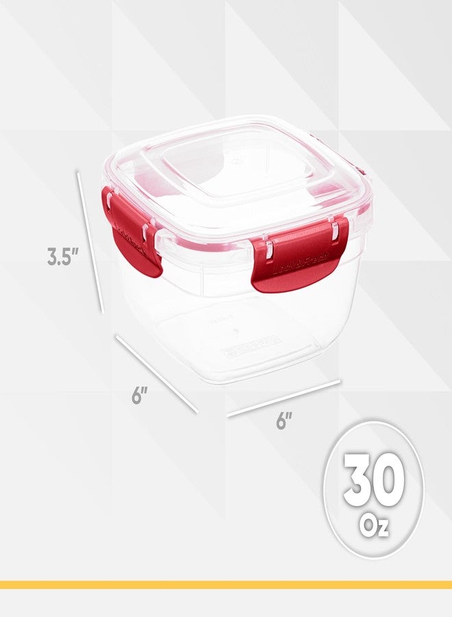 Superio Pack of 2 Plastic Food Storage Containers with Airtight Lids for Kitchen,- 30 Oz, BPA Free, Leakproof, Stackable Sealed Containers for Organizing,- Microwave, Dishwasher and Freezer Safe, Red - Image 2