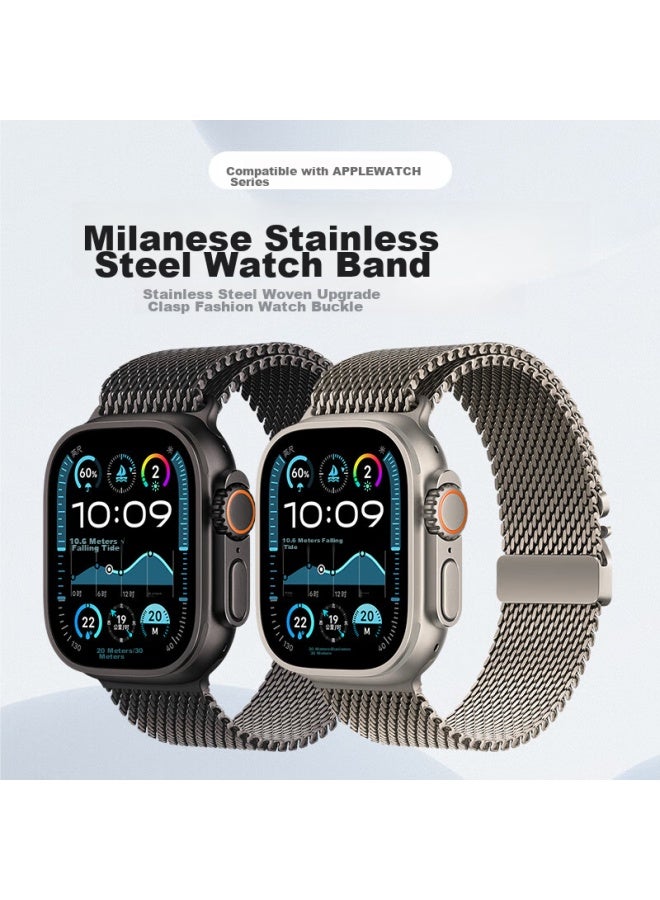 Bho Suitable For Apple Watch Band, Apple Watch S10/ultra2 New Milanese Loop, Iwatch S9/8/7/6/se Parachute-style Buckle Strap - Image 2