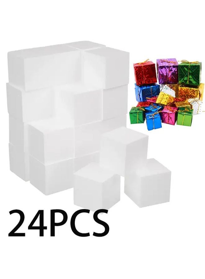 24pcs White Foam Cubes For 3D Math Learning Pyramid Building Arts Crafts STEM - Image 1