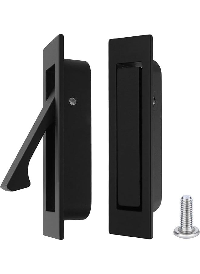 PROMASS promass Pocket Door Pull Handle, Sliding Door Handles Recessed Flush Finger Pull Flush Mount Door Pull Pocket Door Hardware Pocket Door Edge Pulls for Pocket Door Closet Door Barn Door(A)  - Image 1