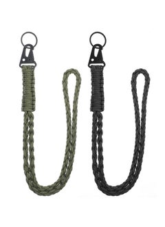 CMGTYYD Heavy Duty Paracord Neck Lanyard Keychain for ID Badges Braided Keychains, Strong Paracord Braided Lanyard with Metal Clip Key Ring for Outdoor Activities, Camera, Wallet, Activities, Travel