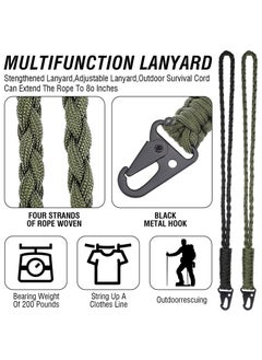 CMGTYYD CMGTYYD Heavy Duty Paracord Neck Lanyard Keychain for ID Badges Braided Keychains, Strong Paracord Braided Lanyard with Metal Clip Key Ring for Outdoor Activities, Camera, Wallet, Activities, Travel  - Image 2