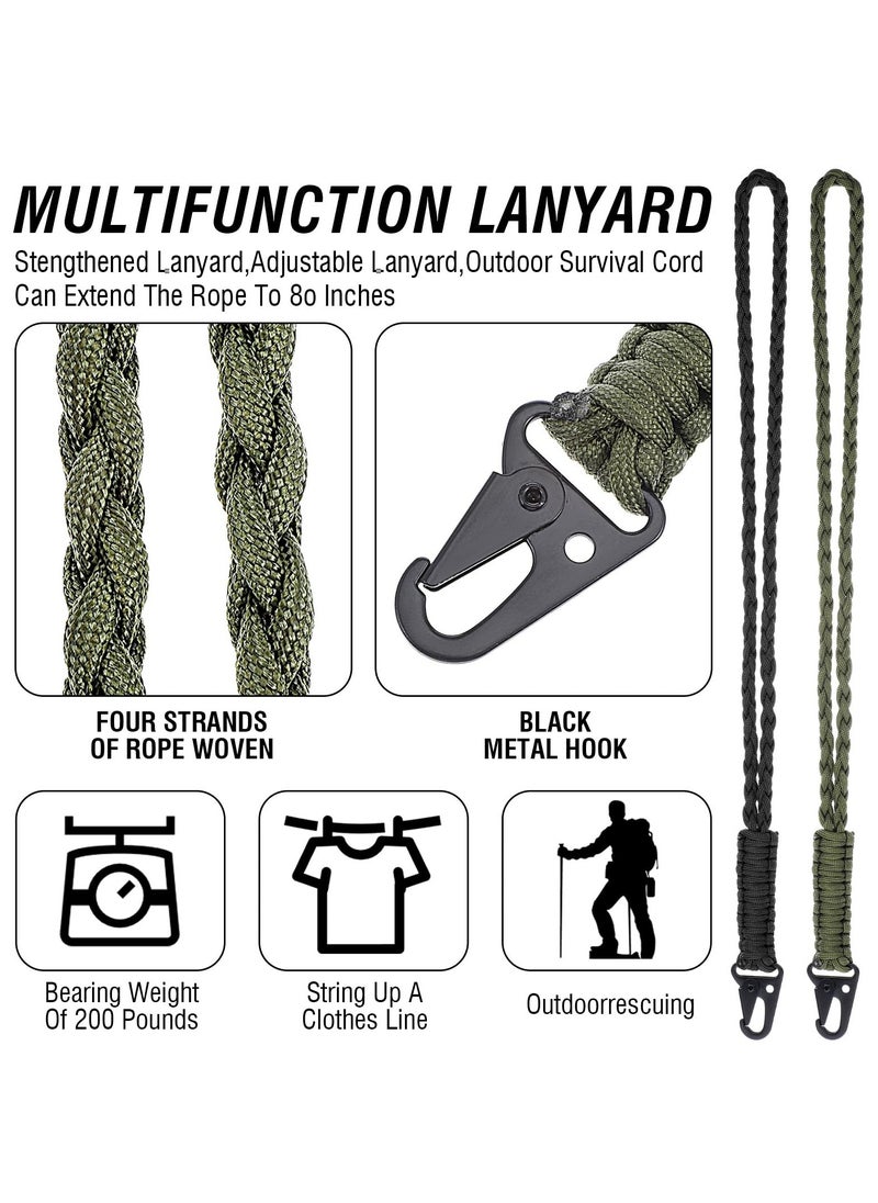 CMGTYYD - CMGTYYD Heavy Duty Paracord Neck Lanyard Keychain for ID Badges Braided Keychains, Strong Paracord Braided Lanyard with Metal Clip Key Ring for Outdoor Activities, Camera, Wallet, Activities, Travel - Image 1