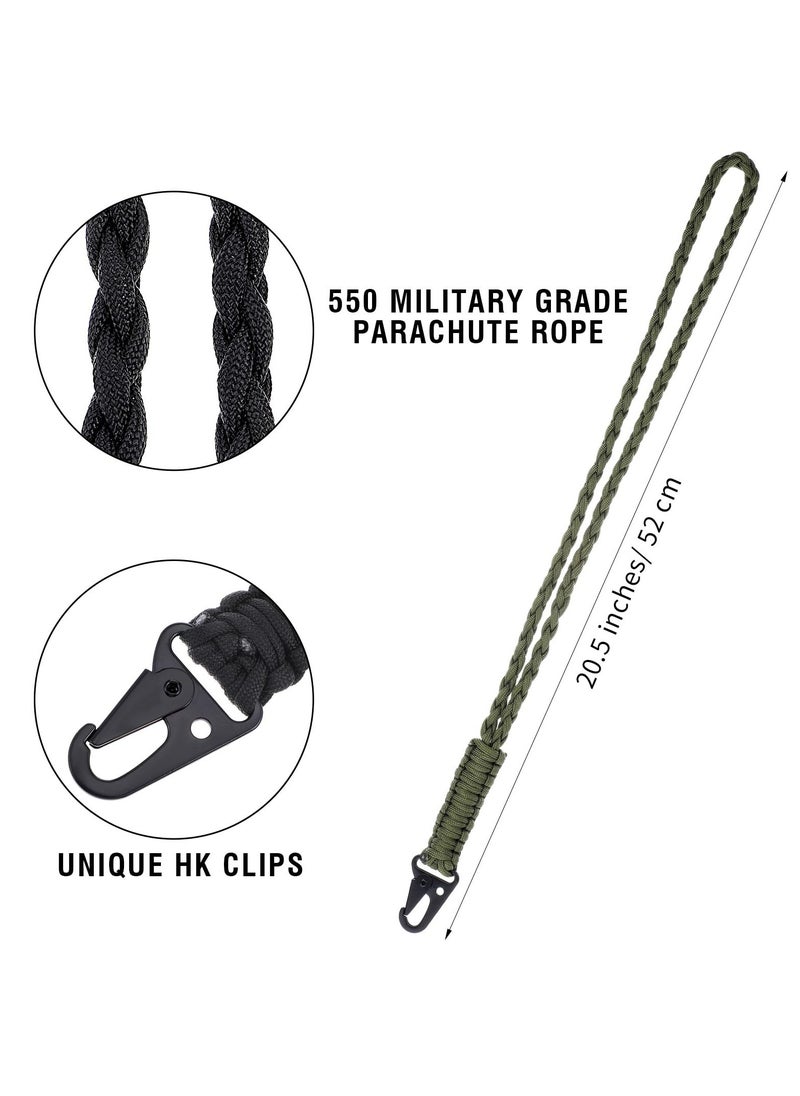 CMGTYYD - CMGTYYD Heavy Duty Paracord Neck Lanyard Keychain for ID Badges Braided Keychains, Strong Paracord Braided Lanyard with Metal Clip Key Ring for Outdoor Activities, Camera, Wallet, Activities, Travel - Image 1
