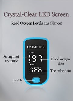 OAGA Pulse Oximeter | Finger Clip Oximeter, Portable LED Screen Heart Rate Monitor and Arterial Oxygen Saturation  | Small and lightweight  - Image 3