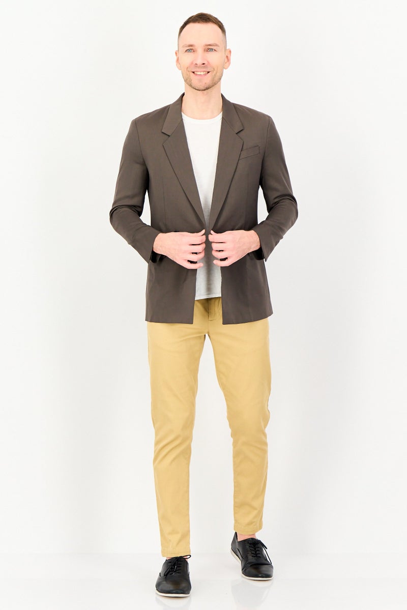 SELECTED Men Regular Fit Solid Formal Blazer, Brown - Image 4