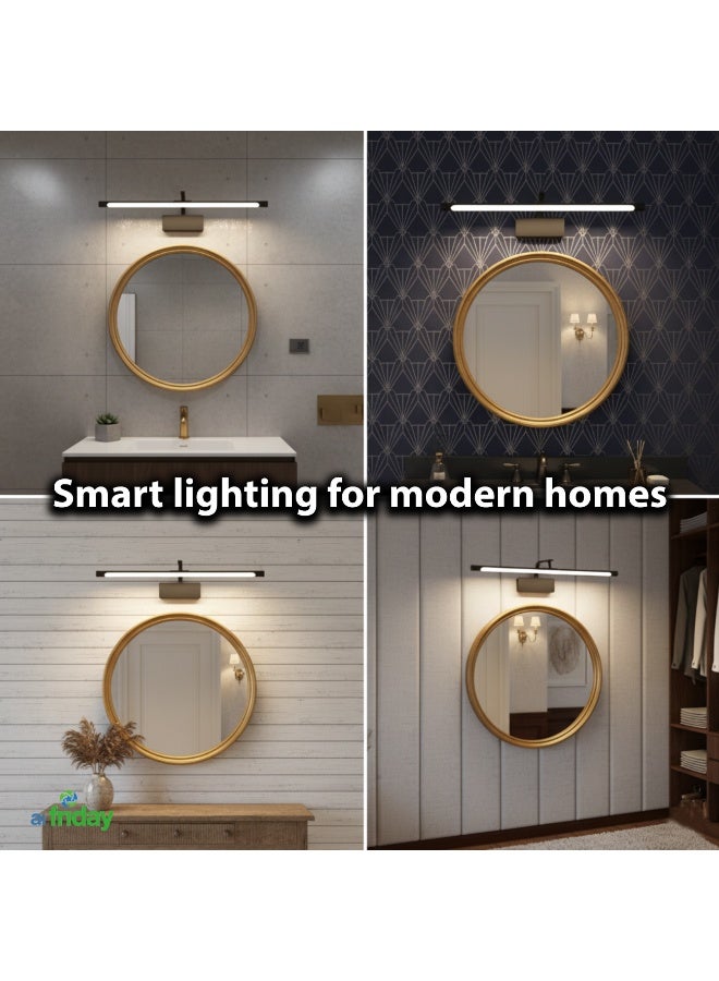 ALFRIDAY Bathroom Mirror LED Vanity Light 3‑CCT, Sleek Metal Finish - Image 2