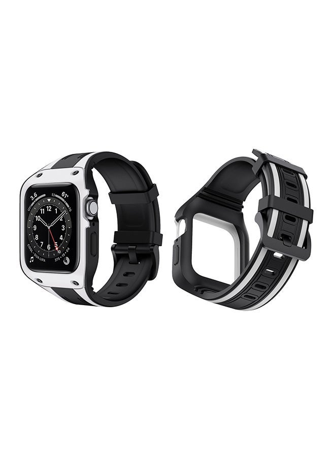 Loquat Armour Case Replacement Band For Apple Watch Series 6/SE/5/4 Black White