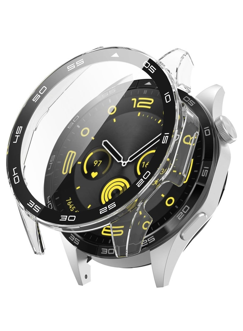 Protective Case for HUAWEI WATCH GT 4 46mm All-around Anti Scratch Shockproof Hard PC Full Cover Tempered Glass Case Compatible with Huawei Watch GT4 46mm,Clear  - Image 1