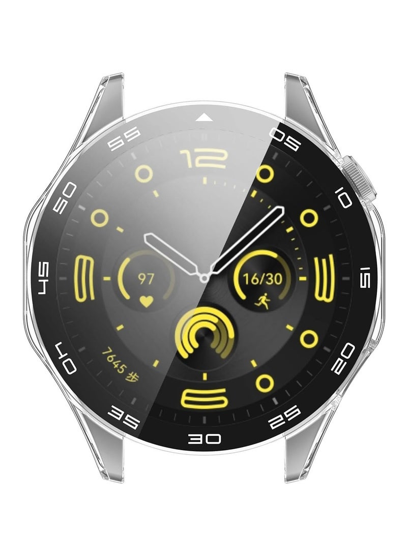 Protective Case for HUAWEI WATCH GT 4 46mm All-around Anti Scratch Shockproof Hard PC Full Cover Tempered Glass Case Compatible with Huawei Watch GT4 46mm,Clear  - Image 3