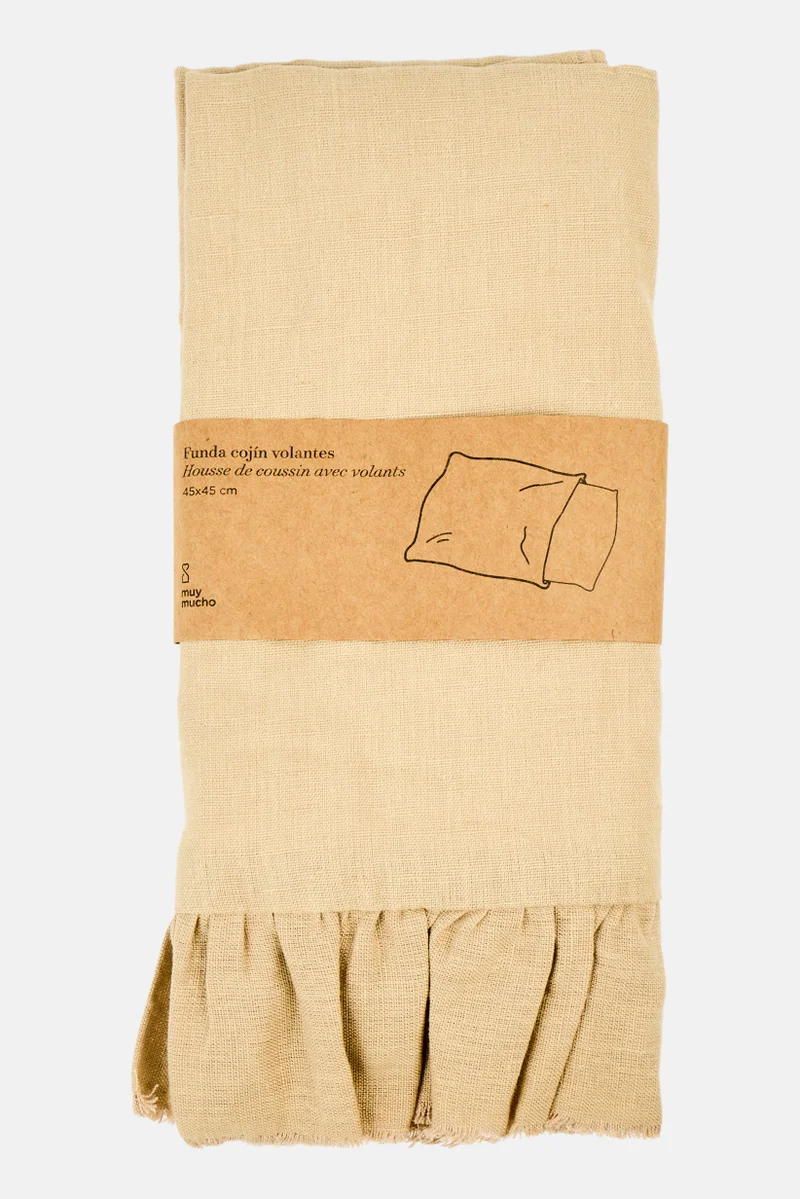 موي موتشو غطاء وسادة بكشكش 45 × 45 سم، بيج
