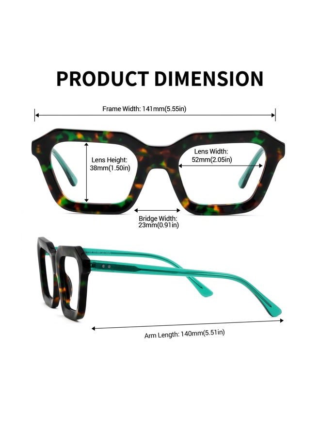 Zeelool Vintage Rectangle Eyeglasses Frame for Women Men with Non-prescription Clear Lens ZJGA132186-03 Tortoise - Image 5