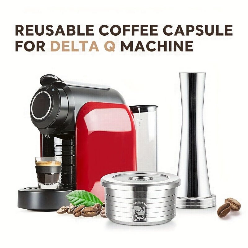 For Delta Q NDIQ7323 Coffee Machine 2pcs Reusable Capsule Pod Stainless Steel Refillable Coffee Filter Cup - Image 3
