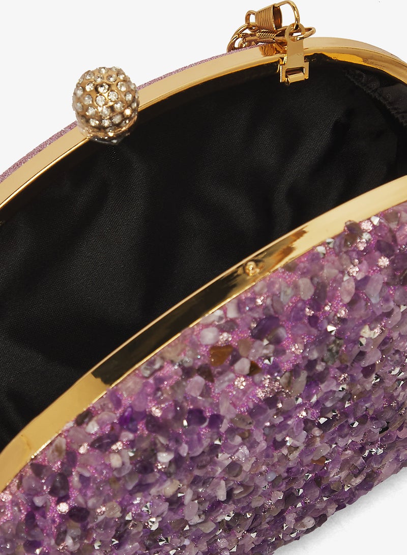 Khizana Embellished Handle Detail Clutch - Image 4