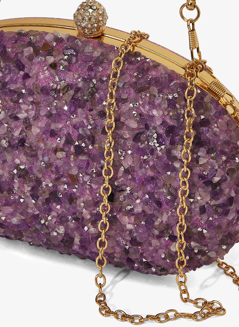 Khizana Embellished Handle Detail Clutch - Image 3