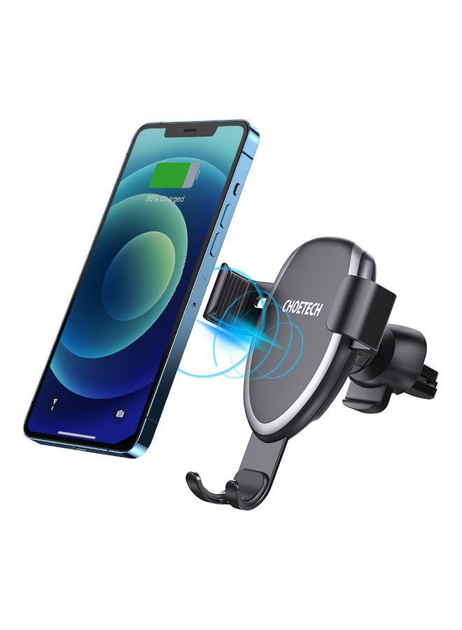 CHOETECH Wireless Charging Car Mount Electric Phone Holder 10W Black/Silver - Image 2