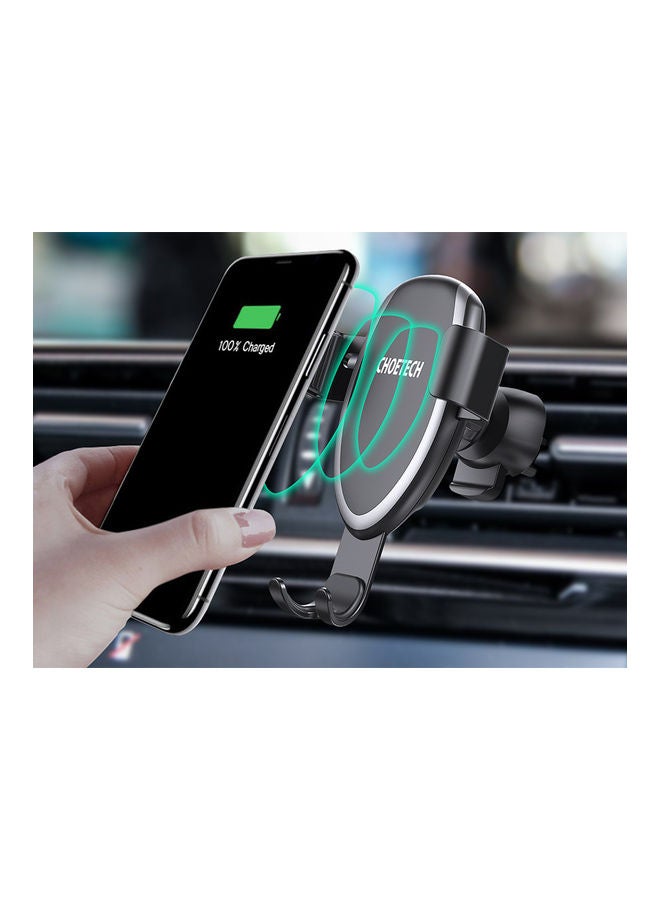 CHOETECH Wireless Charging Car Mount Electric Phone Holder 10W Black/Silver - Image 3