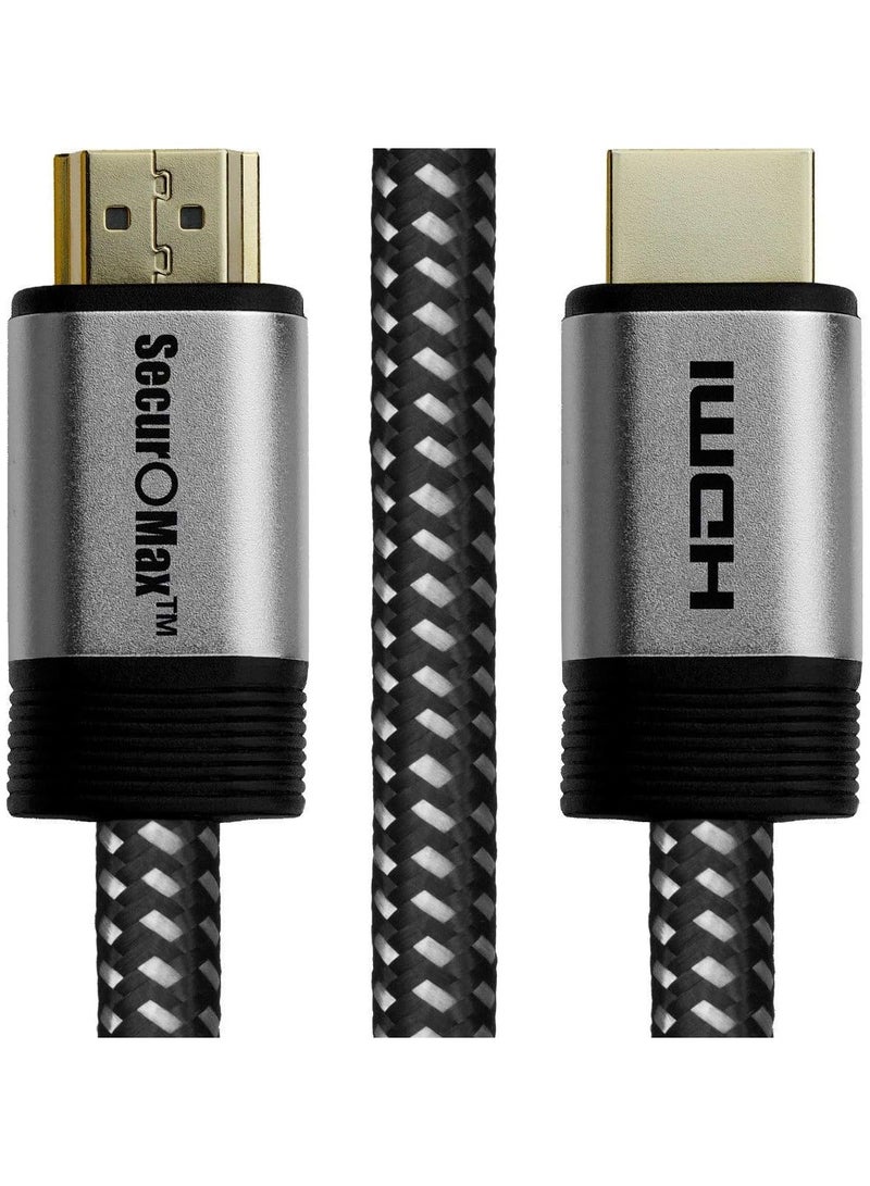 سكيور O ماكس كابل HDMI 4K 60 هرتز ، HDMI 2.0 ، HDCP 2.2 ، HDR ، 18 جيجابت في الثانية مع سلك مضفر ، موصلات مطلية بالذهب (2 متر) - Image 2